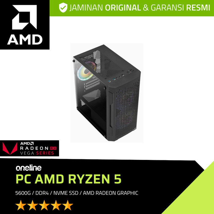 Pc Gaming Pc Rakitan Ryzen 5 5600G / 16Gb Ddr4 / Nvme Ssd