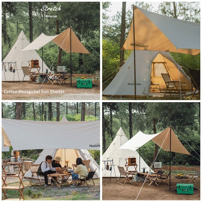 Tenda Canopy Naturehike Nh20Tm005 Stretch Tent Tarp Cotton