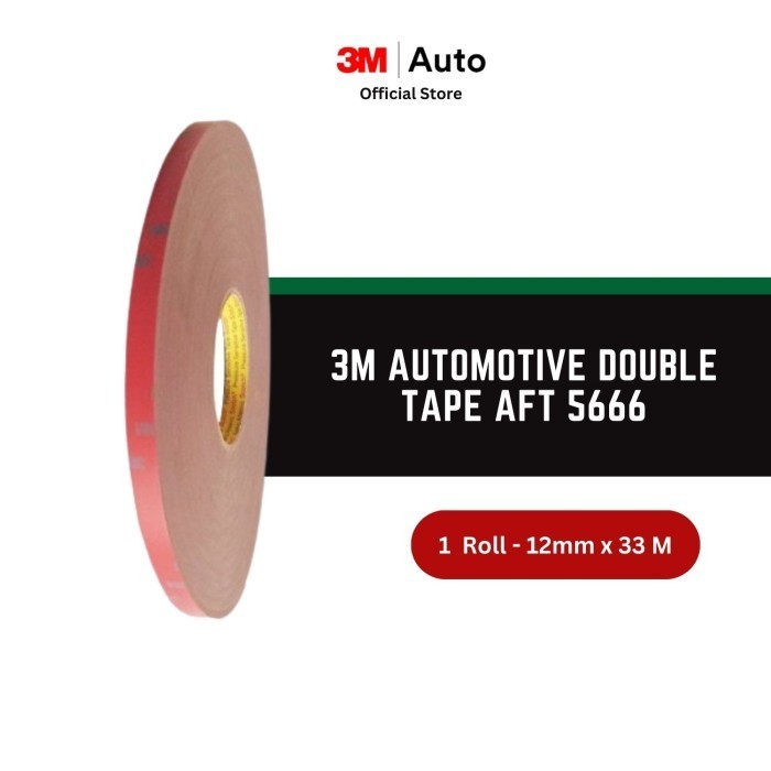 

JUAL 3M AFT Acrylic Foam Tape 5666, tebal: 1.1 mm, size: 12 mm x 33 m (Double Tape Mobil)
