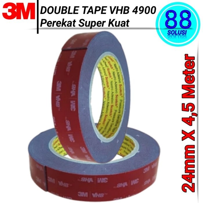 

HOT SALE Double Tape VHB 3M 4900 Dobel Tip Mobil Otomotif Lem Super Kuat 24mm