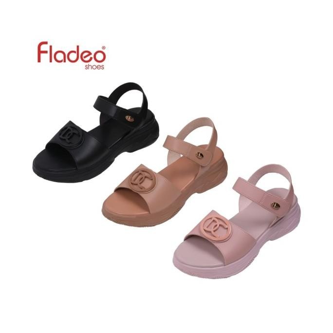 Fladeo K22/Ldt360-3Rv/Sandal Wedges Tali Wanita [Strap Wedges Sandal]