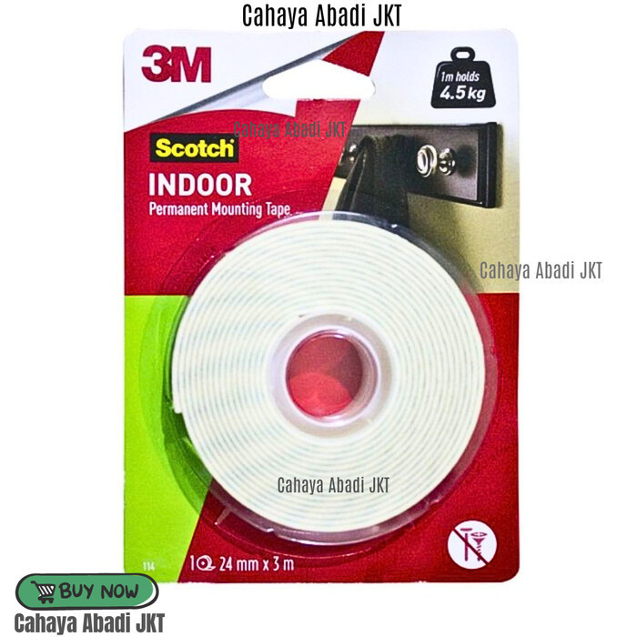 

MURAH Indoor Permanent Mounting Double Tape Scotch 114 3M 24 mm x 3 m
