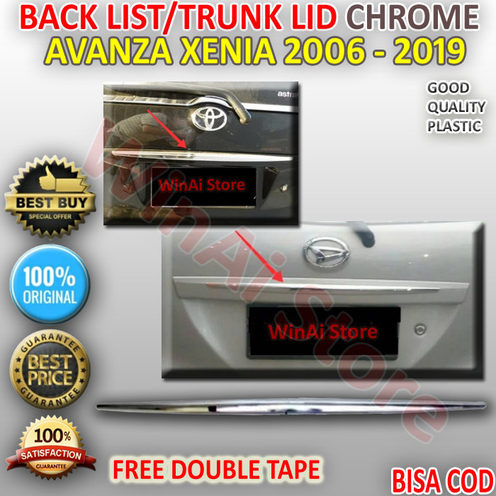 LIS TRUNK LID-TRUNK LID CROME PINTU BELAKANG XENIA 2006-2017