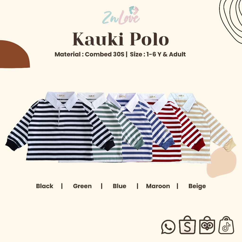XAT ZNLOVE - KAUKI POLO - FAMILY COUPLE - POLO SHIRT - POLO ANAK - KAOS POLO ANAK - BAJU ANAK - BAJU