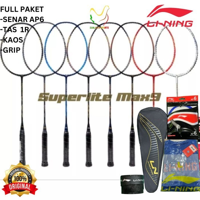 RAKET BADMINTON LINING SUPERLITE MAX 9 ORIGINAL