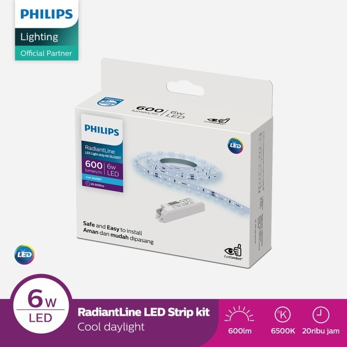 Philips Radiantline LED Strip DLI320T 5M 6W 6500K 24V Putih Termasuk Trafo