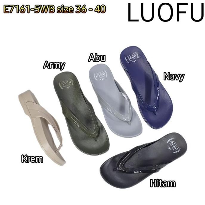 E7161-5Wb Luofu Original Sandal Karet Wanita Jepit Murah Import