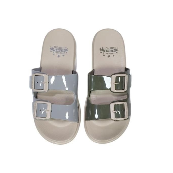 E7188Bw Luofu Original Jelly Sandal Wanita Selop Karet Ban2 Import