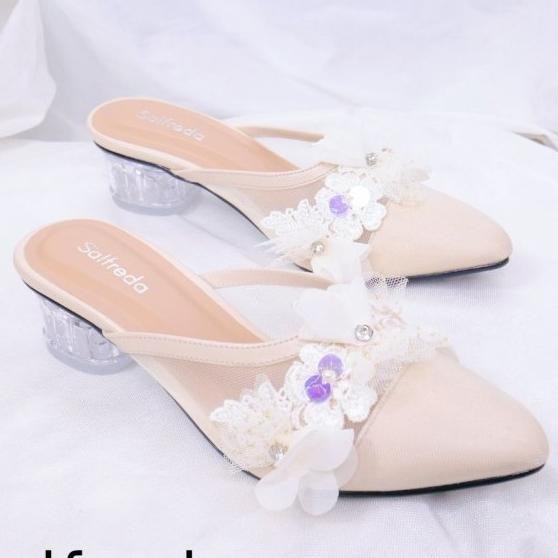 Sepatu Pesta Sandal Kondangan Wanita Terbaru Mewah Kaca Import Rb28088