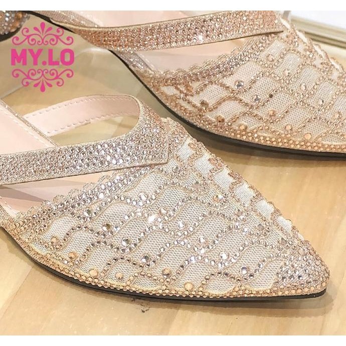 Sandal Pesta Wedges Wanita Selop Kebaya Import Mylo Ms11A90