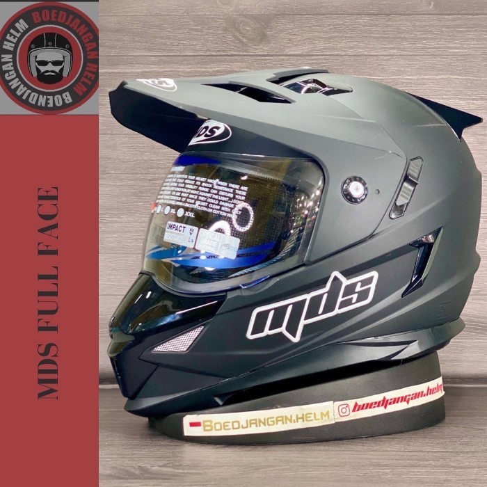 Mds Helm Pro Solid Bla Doff - Full Face - Double Visor - Helm