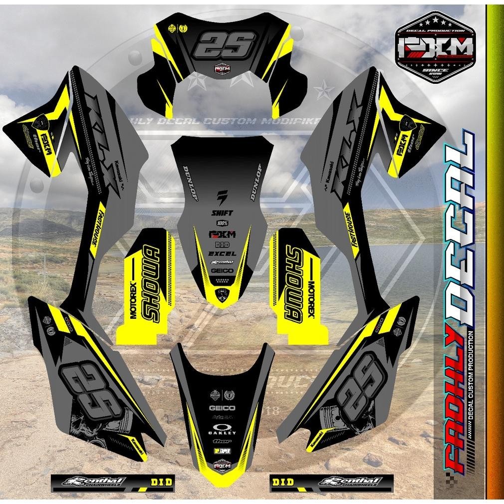 Barang Murah.Co Decal Klx Bf / G / Extreme Kuning Grey Hitam Fullbody Sticker Fullbody Keren...(Baca