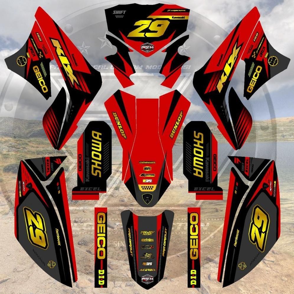 Barang Murah.Co Decal Sticker Klx S (Body Bisa Kita Sesuaikan) Merah, Hijau, Dan Stabilo Fullbody Ke