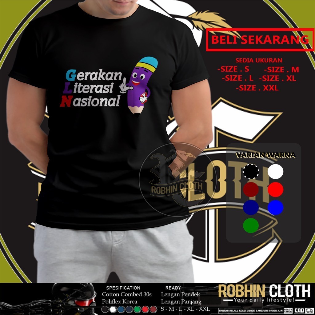 Kaos Baju Gerakan Literasi Nasional Kaos Distro