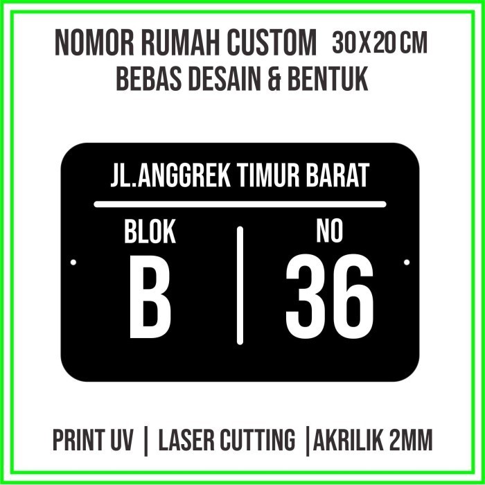 nomor rumah acrylic custom