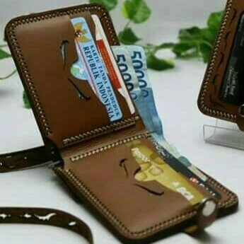 

BARANG TERLARIS ID Card Holder Dompet unik kulit sapi asli multifungsi