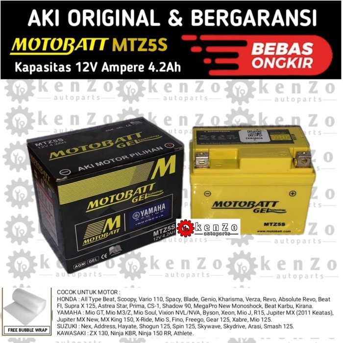 AKI MOTOR MIO SOUL MIO J MIO M3 SOUL GT YAMAHA XEON MOTOBATT MTZ5S ORI
