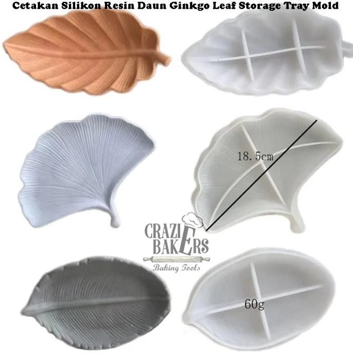 Terlaris Cetakan Silikon Resin Daun Ginkgo Leaf Sto Tray Mold Original
