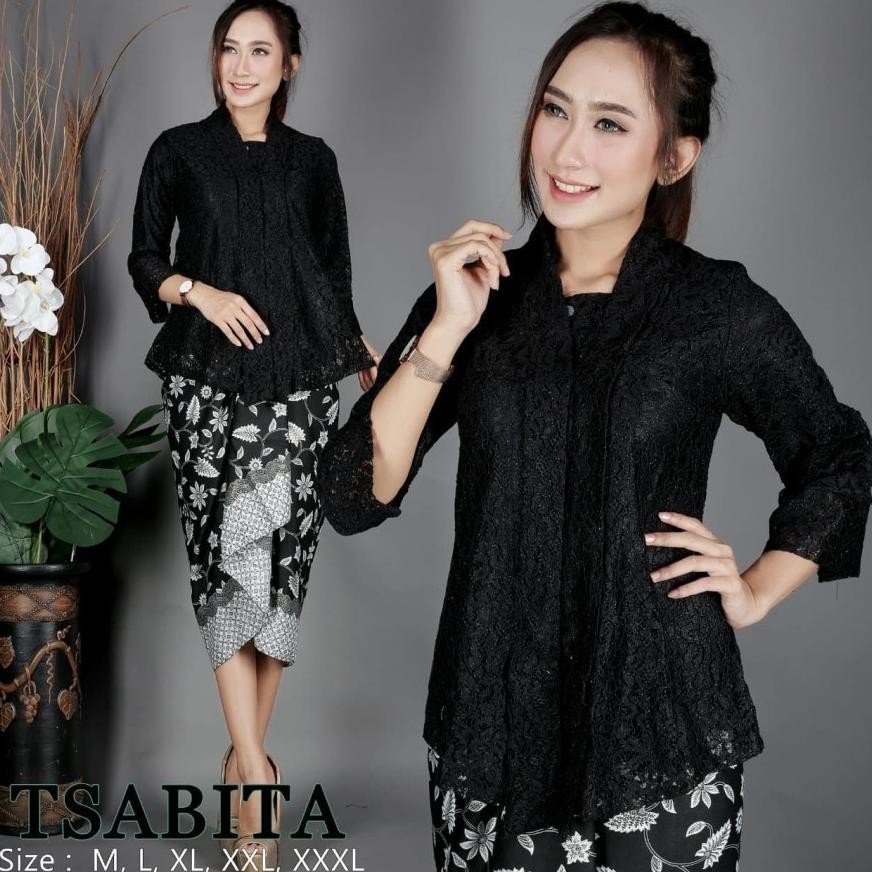 Setelan Kebaya Floy Pendek Mix Rok Lilit  Kebaya Modern  Traditional  Kebaya Wisuda Kartini Stelan K