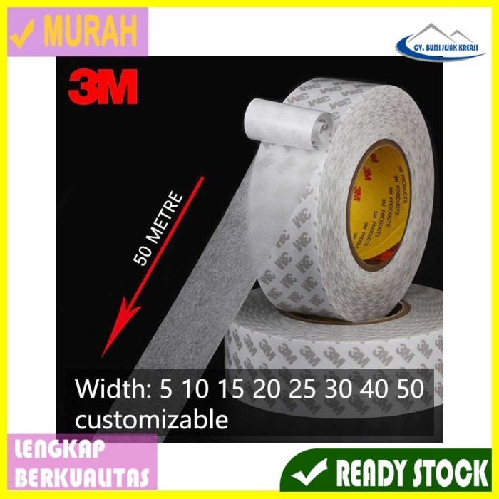 

Lakban Double Side Strong Sticky Glue Tape 5 mm 50 meter ZNK9080 White MURAH