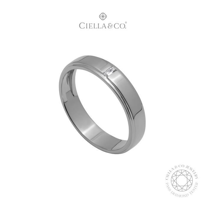 Ciella & Co - Baguette Men Wedding Ring Cincin Tunangan Moissanite