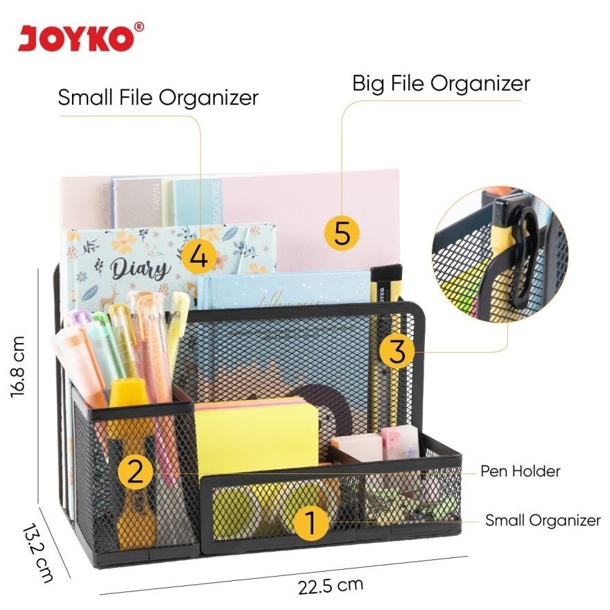 

SPECIAL Desk Set JOYKO DS21/Pen Holder/Tempat Alat Tulis Jaring/Deskset Besi ad-3