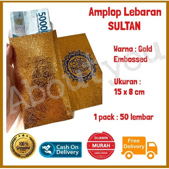 

Terlaris Set 50 pcs Amplop Lebaran SULTAN JUMBO Angpao EMAS EMBOS Angpo Premium SALE