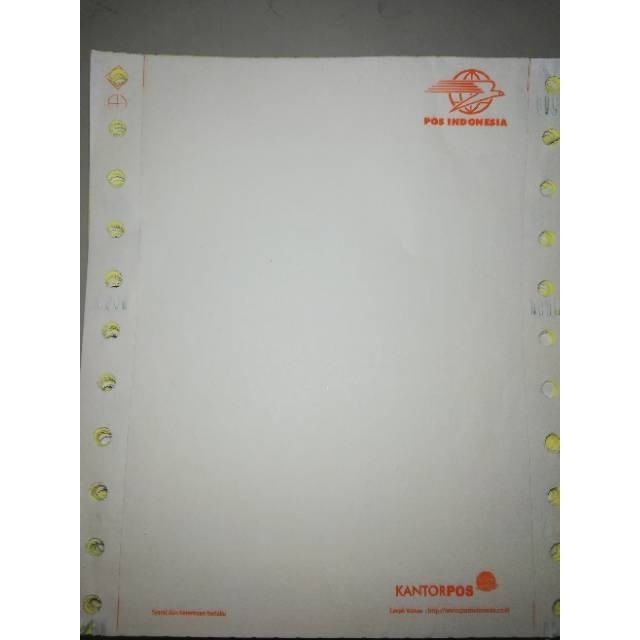 

Terlaris Kertas Resi POS Indonesia Lembar Continues Logo Kantor Pos Resi MLO SALE