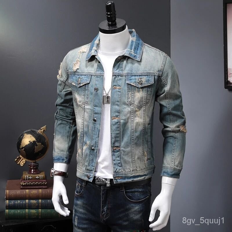 Men's Denim Coat Slim-Fit Jacket
