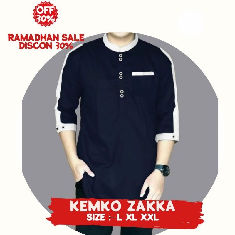 Baju koko pria / koko Zakka / baju muslim Pria / fashion pria - Navy