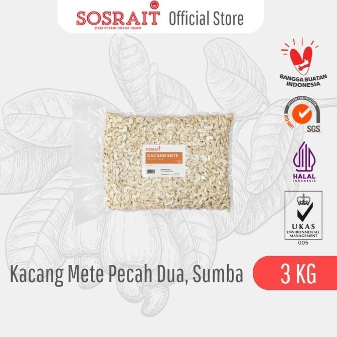 

Barang Terlaris Sosrait Kacang Mete Mentah Pecah Dua Asli Sumba [3Kg] Myeshandira