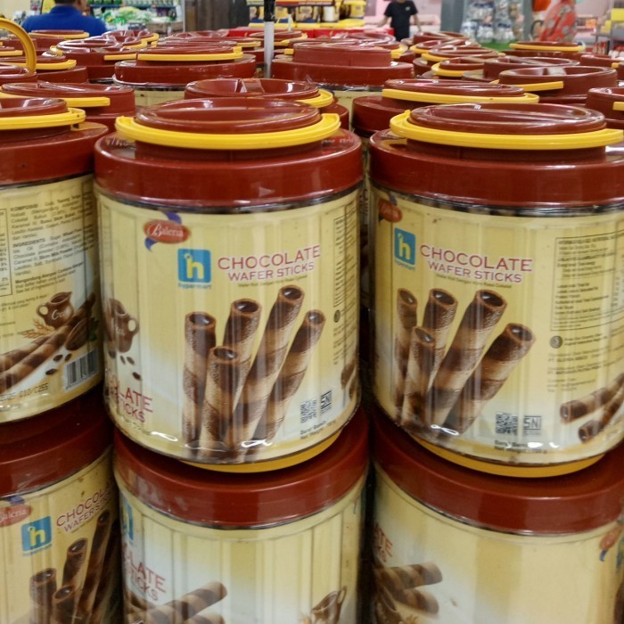 

:<:<:<:<] [1 KARTON = 6 Toples @700 gram] Baleria Choco Wafer Stick Coklat