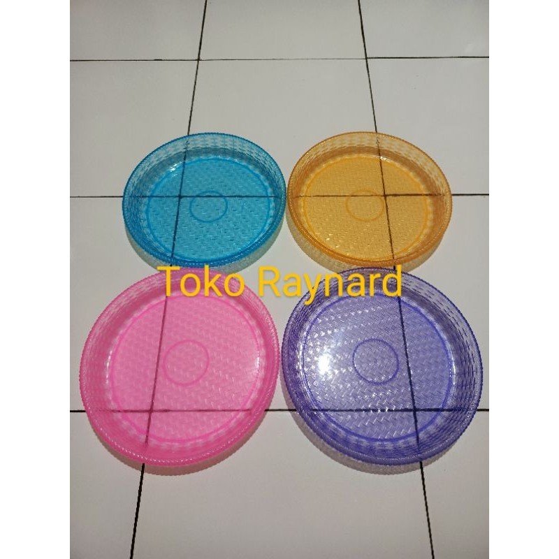 Nampan Plastik Bulat Transparan Ukuran 30cm / Tampah Plastik Ukuran 30cm / Loyang  Transparan Ukuran