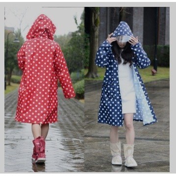 Gamis Lebaran JAS HUJAN WANITA DEWASA TERUSAN GAMIS JUBAH PONCO MOTIF POLKADOT