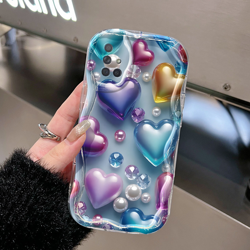 Casing Hp Samsung Galaxy A71 A72 4G A72 5G Case hp ponsel pola cinta 3D warna Casing lunak untuk men