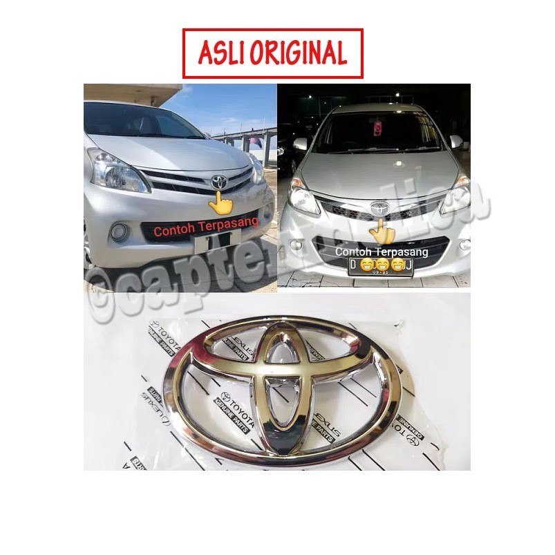 ORI Emblem LOGO TOYOTA Depan Gril Grill Avanza Veloz 2012 2013 2014 2015 Kap Mesin Radiator bumper b