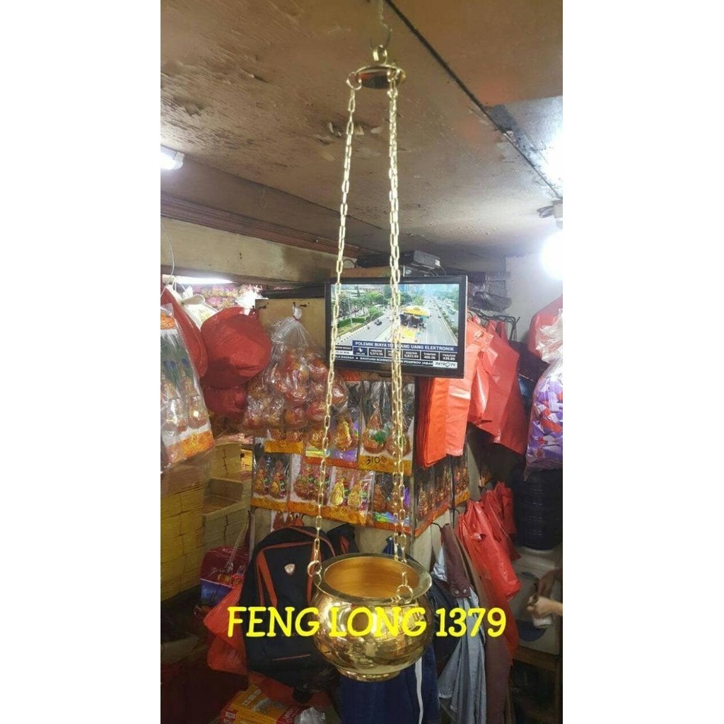 Hiolo Tempat Hio/Dupa Kuningan Gantung Seri P6