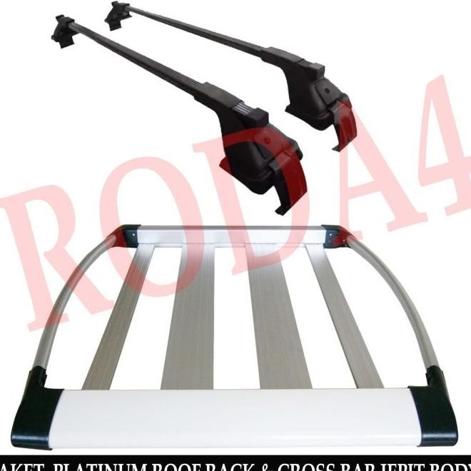 Paket Rak Mobil Roof Rack Platinum & Cross Bar Jepit Body Avanza Vvti