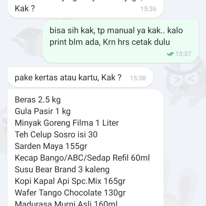 

Paket Sembako Custom kak intan