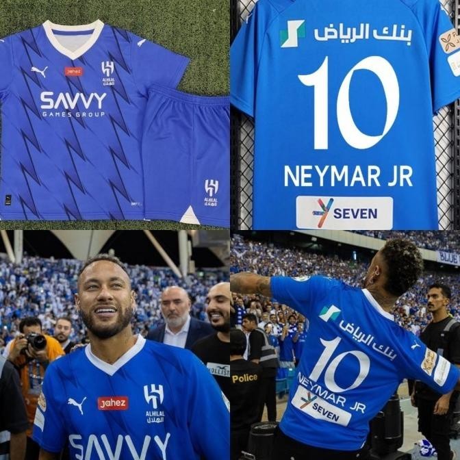 Jersey Baju Bola Al Hilal Home Kids Anak + Neymar Jr Grade Ori Radynfabella