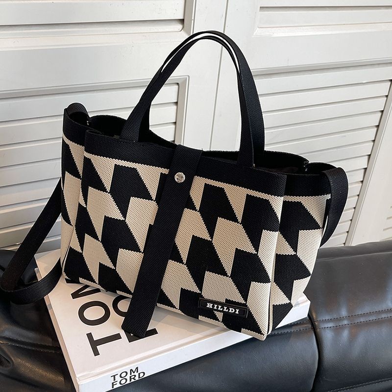 Tas Bahu Genggam Serbaguna Sederhana, Tas Tote Portabel untuk Bekerja dan Bepergian