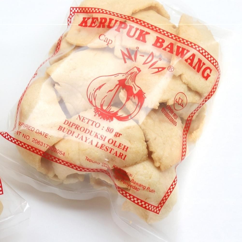 

POI #PAKET MURAH 6 pcs# Kerupuk / Krupuk / Kripik Bawang Nidia 80 gram TERLARIS