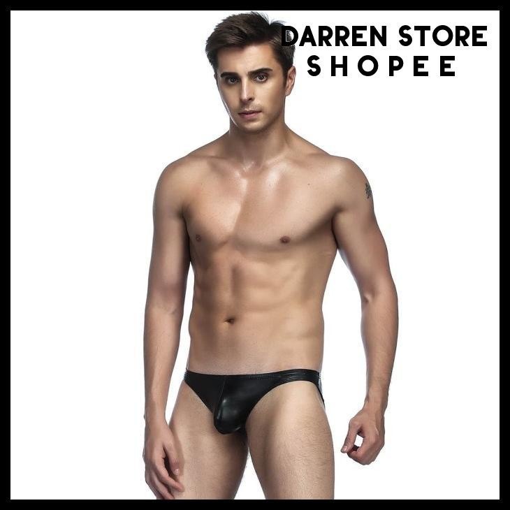 KODE: 004 SYNTHETIC LEATHER CELANA DALAM PRIA BRIEF SEXY / JOCKSTRAP PRIA SEXY BRIEF UNDERWEAR