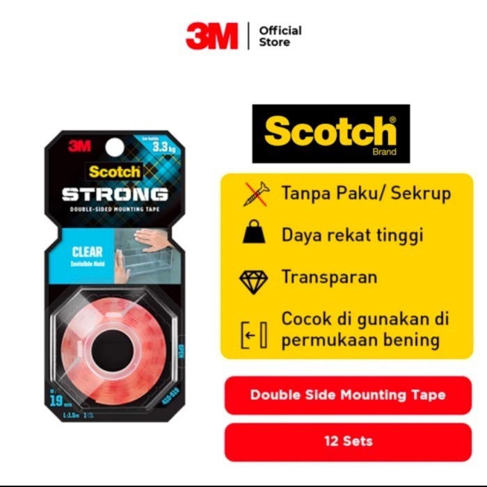 

3M Scotch Double Tape VHB Mounting TRANSFARAN Clear 21mm x 2m JUAL