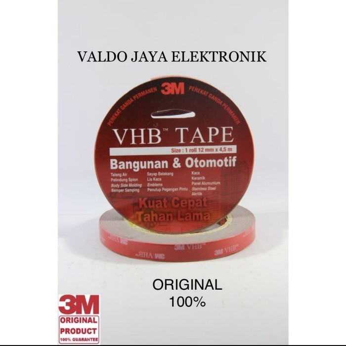 

Double Tape VHB TAPE 3M 12mmx4,5m doubleTape 3M MURAH