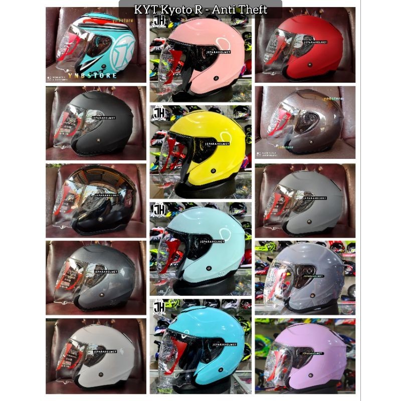 Helm KYT Kyoto R Solid Original | KYT Kyoto R Polos All Grey Gunmetal Gorilla Gorila Grey Abu Doff B
