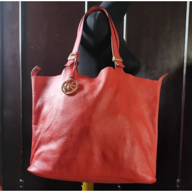 Hobo bag/Tas Bahu Besar Kulit  M I C H A E L   K O R S  Orange Preloved/second