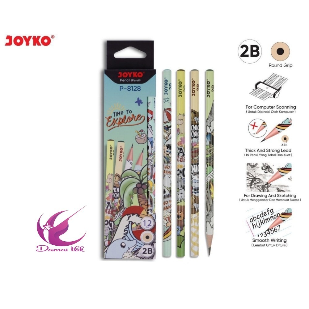 

Pensil 2B Joyko P-8128 Time to Explore Round Grip Pencils Graphite Lead - Pak ( Lusinan )