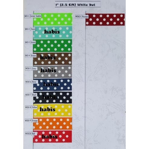 

Terjangkau - Pita GrossGrain Dot 1" (2.5cm) 20 yard !!