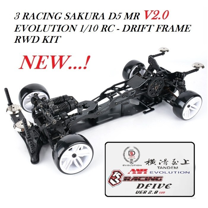 3 RACING SAKURA D5MR D5 MR V 2.0 EVOLUTION 1/10 RC DRIFT FRAME RWD KIT
